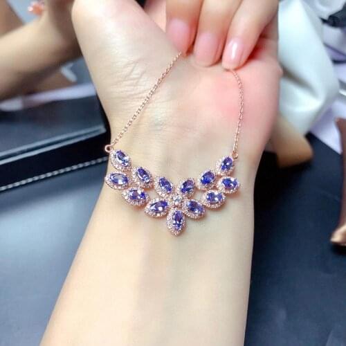 New Arrival Tanzanite necklace pendant 925 sterling silver Fashion natuarl and Real Stone