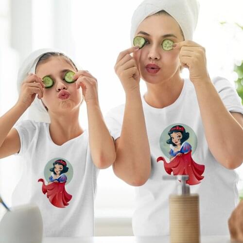 Family Matching Clothes Disney Short Sleeve Fashion T-shirts Summer New Products Snow White Pattern Adult Unisex T Shirt Comfort