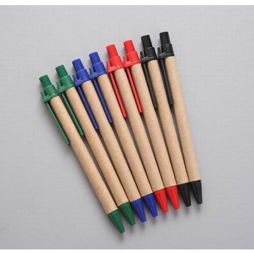 Wholesale 1000 pcs Recycled Ballpoint Pen, kraftpaper/specialty paper Pen, pro-environment color paper pens, Random color