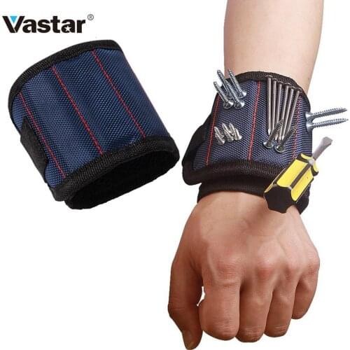 Vastar Polyester Magnetic Wristband Portable Tool Bag Electrician Wrist Tool Belt Screws Nails Drill Bits Holder Repair Tools
