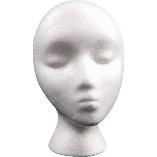 Practical Mannequin Head Foam Head Mold Wigs Glasses Hat Scarf Display Holder Stand Model Photograph Props Female Mannequin Head