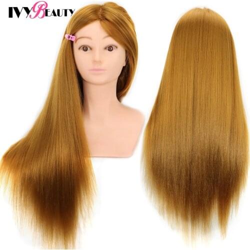 Professional Practice Mannequin Head With Shoulders For Hairstyles 24" Synthetic Barber Practice Hairdresser Doll Training Head