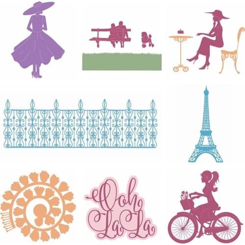 Romantic France Metal Cutting Dies and Plastic Stencil for DIY Scrapbooking Photo Album Embossing Paper Cards Craft New 2019