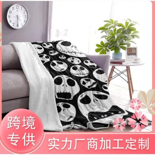 Christmas Halloween spoof blankets Shu cotton velvet double thicker square blanket sofa cover blanket flannel blanket