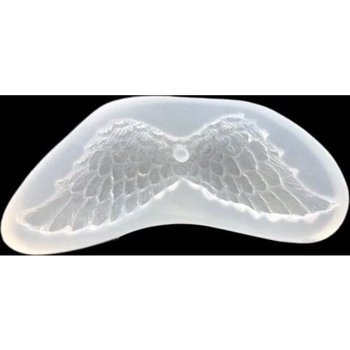 Silicone resin mold DIY jewelry pendant necklace epoxy liquid mold 3D angle wing with hole handmade decor Christmas gift