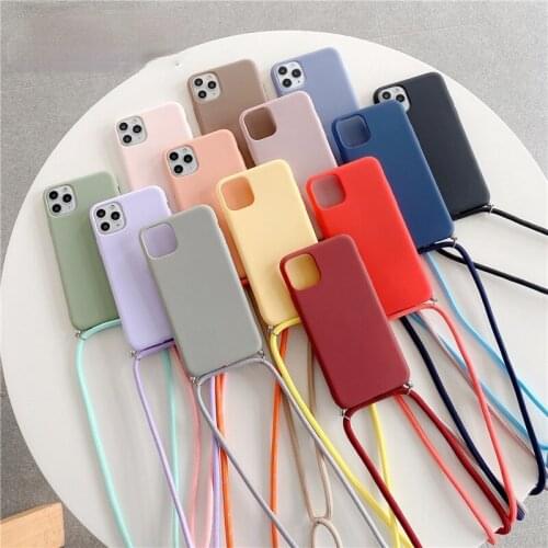 Crossbody Necklace strap Lanyard Cord silicone phone case for iphone 12 MiNi 12 Pro Max 11 Pro Max X XR XS Max 6S 7 8 plus cover