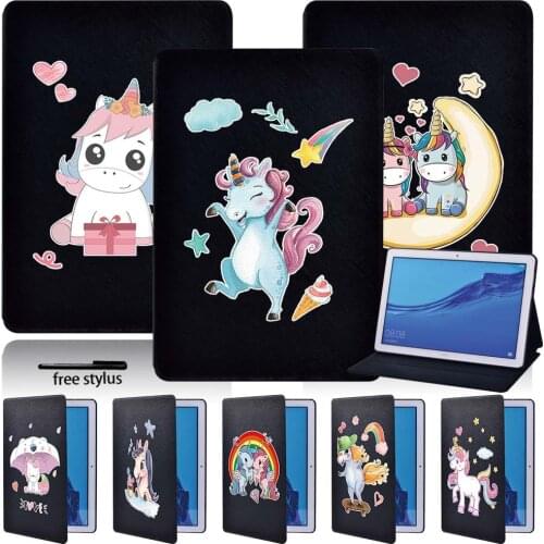 Clamshell Tablet Case Fit Huawei MediaPad T3 8.0/T3 10 9.6 Inch /T5 10 10.1 Inch Hard Shell Tablet Case + Free Stlyus