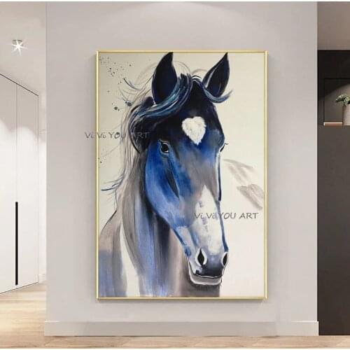100% Fashion Abstract Modern Handmade Oil Painting On Canvas Palette Knife Horse Animals Wall Art For Home Living Room Decor