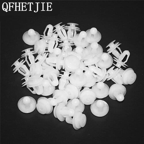 100Pcs 9.5mm Hole Auto Bumper Fastener Rivet Retainer Push Engine Cover Fender Car Door Trim Panel Plastic Clip Fasteners