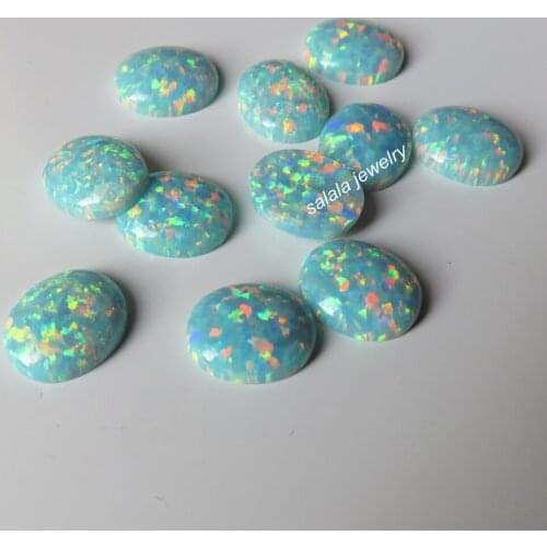 100pcs/lot 10x12mm Oval Opal OP03 Moon Yellow Oval Flat Back Fire Opal Synthetic Oval Cabochon Opal Stone Oval Cabochon Opal