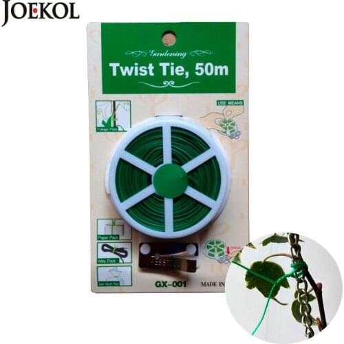 2pcs 50M Plant Twist Tie With Cutter Sturdy Green Coated Wire For Gardening Home Office Reusable Wire Cable With Slicer