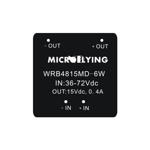 2pcs dc dc 48V to 15V 0.4a dc-dc buck converter step down switching power supply WRB4815MD-6W low ripple