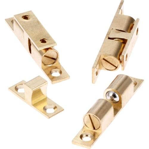 4 Pcs Metal Dual Ball Latch Clip Lock Touch Roller Cupboard Drawer Cabinet Door Latch Catches Touch Bead Furniture Hardware 70mm