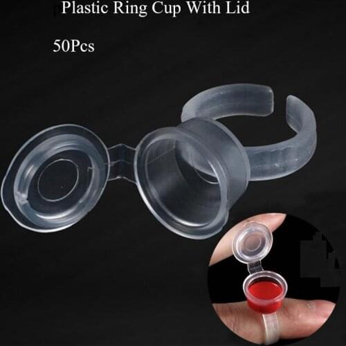50pcs/lot Permanent Makeup Tools Best Selling Eyelash Extend Ring Cup Tattoo Ink Equipment Microblading Tattoo Pigment Holder
