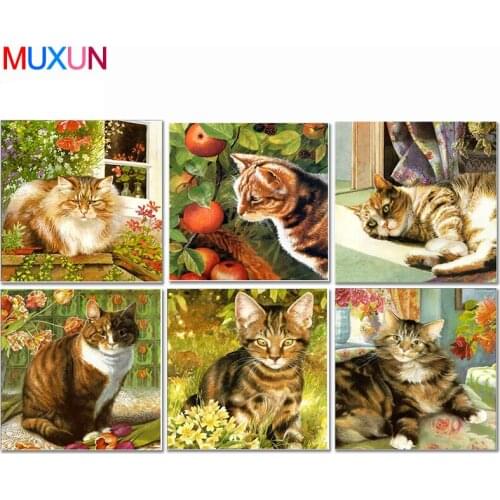 5D Diy Crystal Animals Diamond Embroidery Cat Full Square 3D Diamond Paintings Lovely Cat Diamond Diamond Mosaic For Gifts Er021