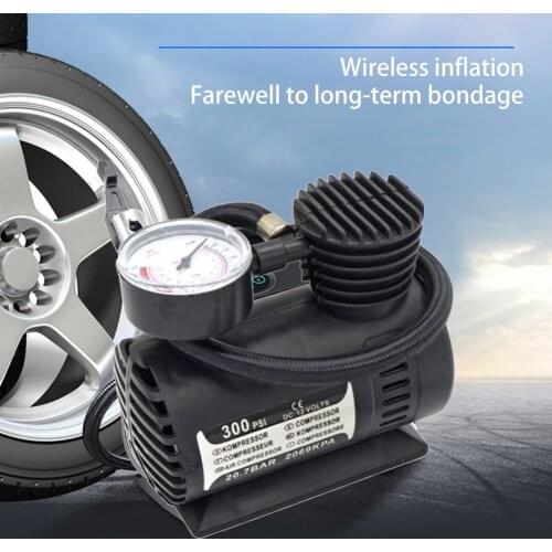 Portable Air Compressor Tire Inflator - Car Tire Pump With Digital Pressure Gauge (300 PSI 12V DC) Car Tire Inflator Gauge Tool