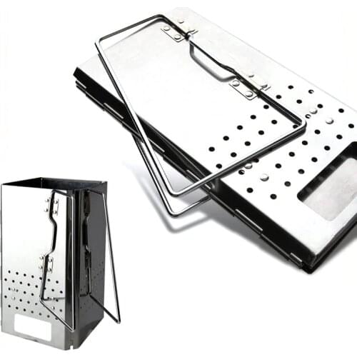 BBQ barbecue thickened stainless steel folding point furnace portable heating stoves wood hiking camp burner wood burning stove