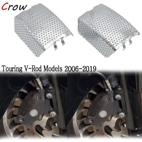 Black Stainless Steel Protective Cap Motorcycle Front Brake Caliper Cover For Harley Touring V-Rod Models 2006-2019