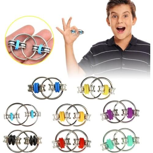 Decompression Bike Chain Fidget Finger Spinner Sensory Toy Metal Puzzle Keychain Give Children Best Enlightenment Toy Gift