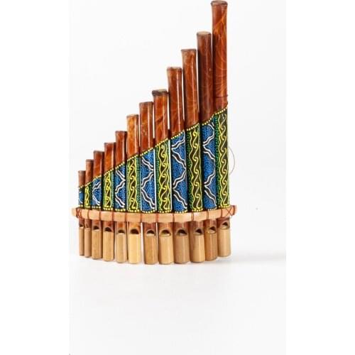 Wooden bambu pan flut authentic africian instrument gift ethnic