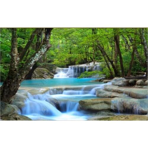 Custom photo wallpaper for walls 3d mural Modern HD forest river waterfall background wall papers decoration painting