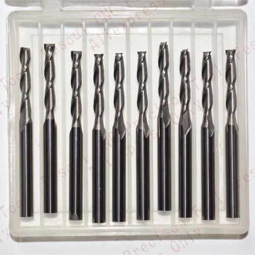 3.175mm*2.5mm*22mm,10pcs,Free shipping 2 Flutes End Mill,CNC milling Cutter,Solid carbide woodworking tool,PVC,MDF,Acrylic,wood