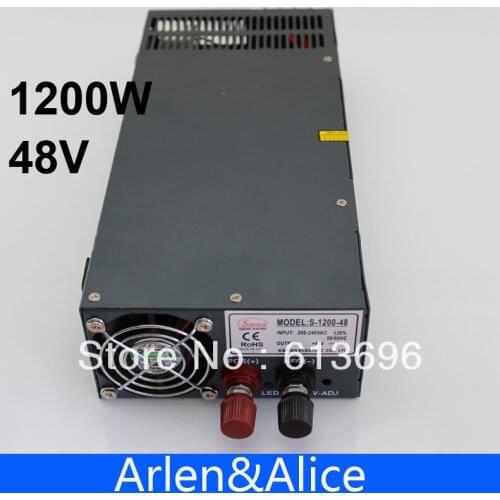 1200W 48V 25A adjustable 110V input Single Output Switching power supply for LED Strip light AC to DC