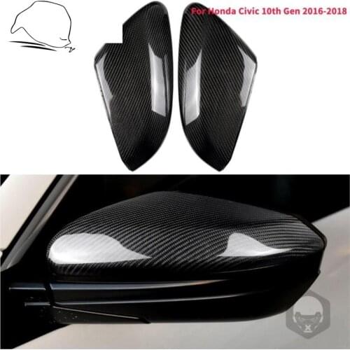 Rearview Mirror Replacement Kit For Civic 10th Gen 2016 2017 2018 Carbon Fiber Civic Mirror Protection Cap Car Rear Mirror Trim
