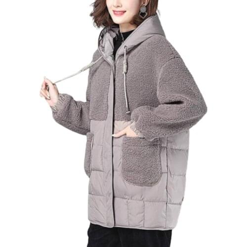 Winter Jacket Coat Women Harajuku Imitation Lamb Hair Befree Veste Manteau Femme Hiver Streetwear Fashionable Clothes