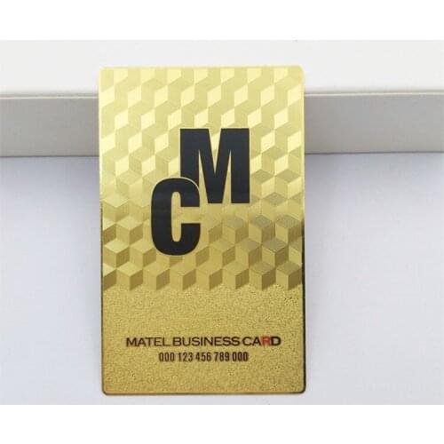 Metal Etching Craft Custom Logo Engraved Gold Plated Brass Business Card