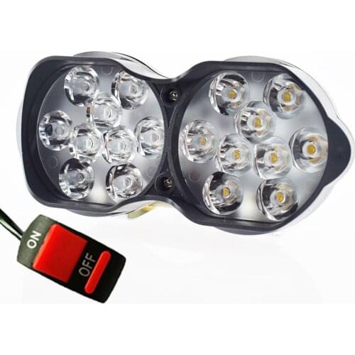 Motorcycle LED Headlight Moto Fog lamp auxiliary Spotlight Headlamp Scooter 12V 6500K Motorbike Spot Head Lights Lamp DRL