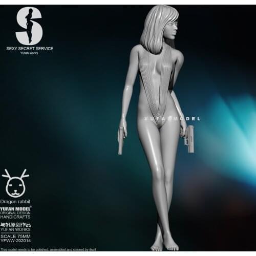 75MM Resin Kits Yufan model Sexy agent self-assembled YFWW-201908