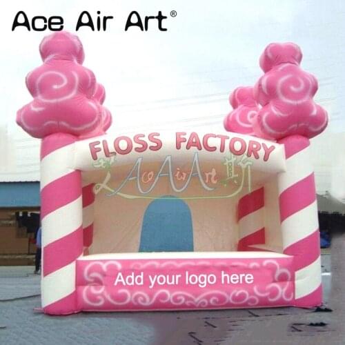 Customized inflatable carnival treat shop candy floss booth,pop up stall stations,sweet stall candy factorybooth for beach party