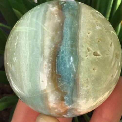 Natural Caribbean Calcite Crystal Ball Polished Healing From Chakra
