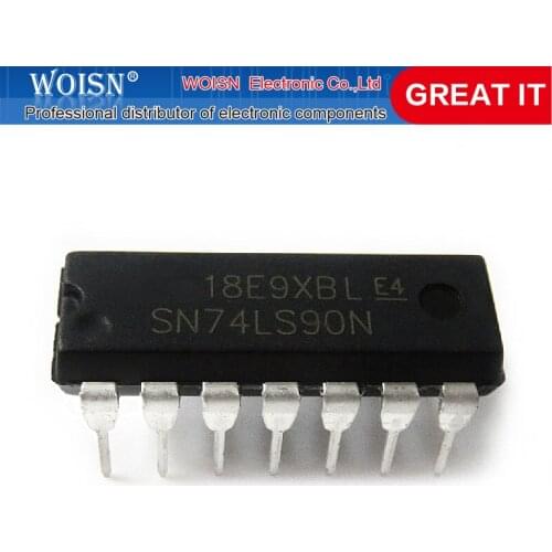 10PCS HD74LS90P HD74LS90 DIP14 DIP SN74LS90N 74LS90 New original In Stock