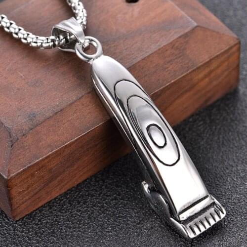 Hip Hop Barber Shop Haircut Shaver Necklaces Hair Dresser Tool Razor Pendant Necklace For Men Punk Style Jewelry