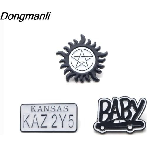 P2996 Dongmanli Supernatural TV series Metal Enamel Pins and Brooches for Women Men Lapel Pin backpack bags badge Gifts