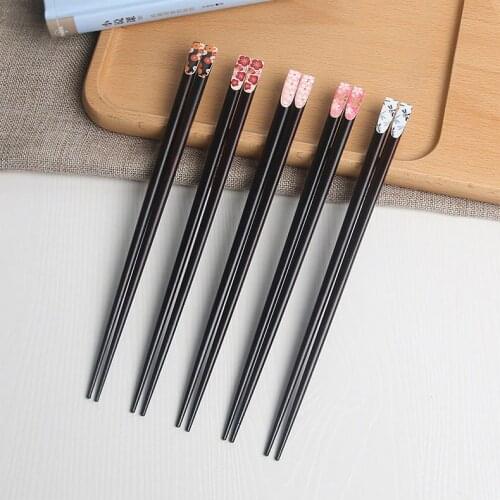 Japanese style creative home natural wood Sakura nail chopsticks oblique head cute couple daily chopsticks W9253