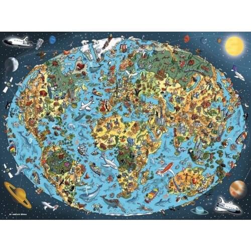 1500 Pieces Jigsaw Puzzles Assembling picture Cartoon Earth puzzles toys for adults kids games educational games Toys