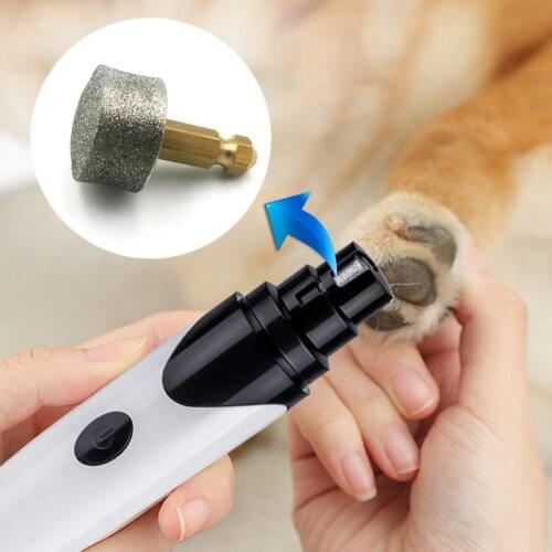2021 New Dog Pet Nail Grinder Machine Head Rechargeable Cat Nails Clipper Trimmer Replaceable Grinding Wheel