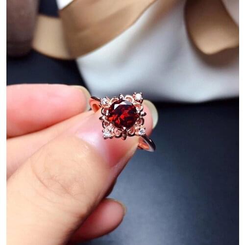 Sale elegant green diopside/red garne ring for girl 925 silver jewelry birthday anniversary gift natural gem bright good color