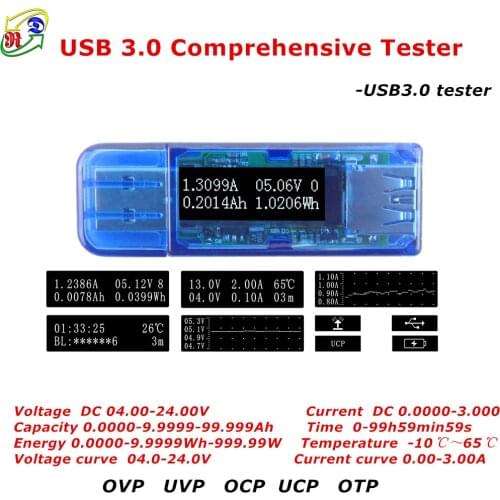 RD USB 3.0 OLED Comprehensive Tester 5 bit current 4 bit voltage meter voltmeter ammeter power capacity for charger power bank