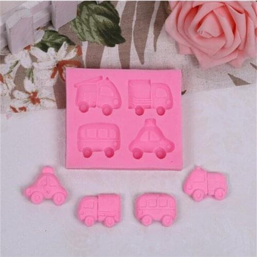 Car Shape Silicone Mold Fondant Chocolate Baking Cartoon Biscuit Molds Cake Candy Mould Cake Decorating Tools
