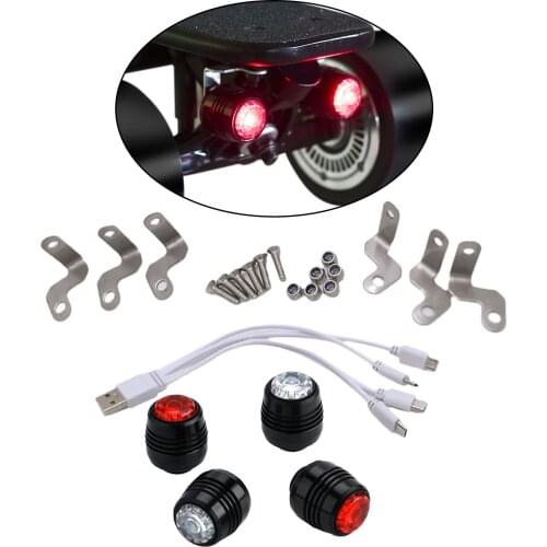 4pcs LED Skateboard LED Lights Headlight Taillight Electric Longboard Lamp