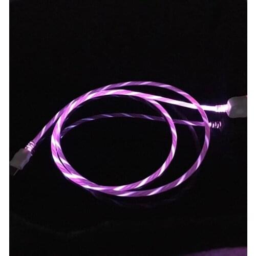 LED Luminous Glowing Charger Cable for Huawei P30 Mate 20 Honor 7s 8C 8X Data Cord for Samsung A6 Plus A8 2018 A50 S9 Plus Wire
