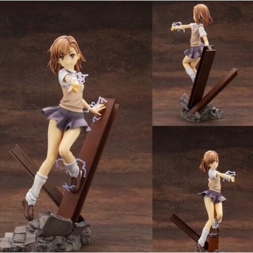 Toaru Kagaku no Railgun Anime GK Statue Misaka Mikoto Uniform PVC Action Figure Toaru Kagaku No 345 Collection Model Doll Toys