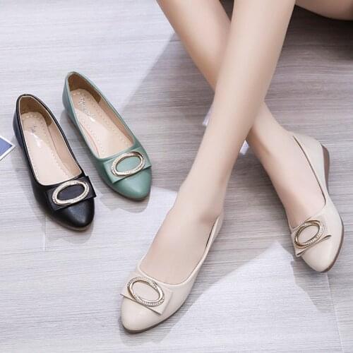 Women Flats Pointed Toe Casual Shoes Crystal Slip on Flat Shoes Woman Loafers Metal Boat Shoes Zapatos Mujer Spring Autumn 9342G