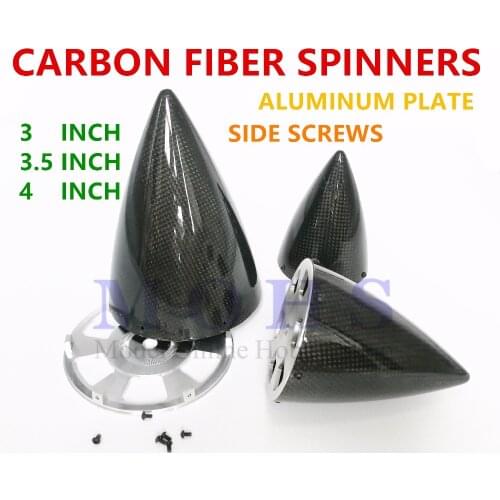 Cutted/uncutted lengthened full carbon fiber CNC aluminum plate 3 3.5 4 inch pointed spinner gasoline electric airplane spinners
