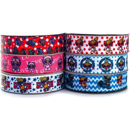 Hot Sales 10Yards 25mm/38mm/50mm/75mm Cartoon Printed Grosgrain/Satin Ribbon Gift Packing Wrap
