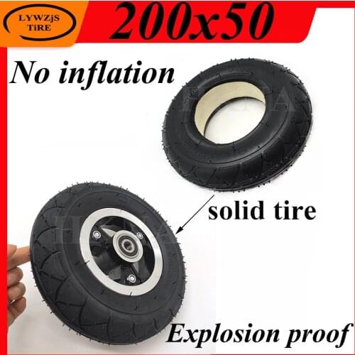 200x50 front Wheel Solid Tire for Electric Scooter Wheelchair 8-inch wheel Non Pneumatic Solid Explosion-proof Tire Parts
